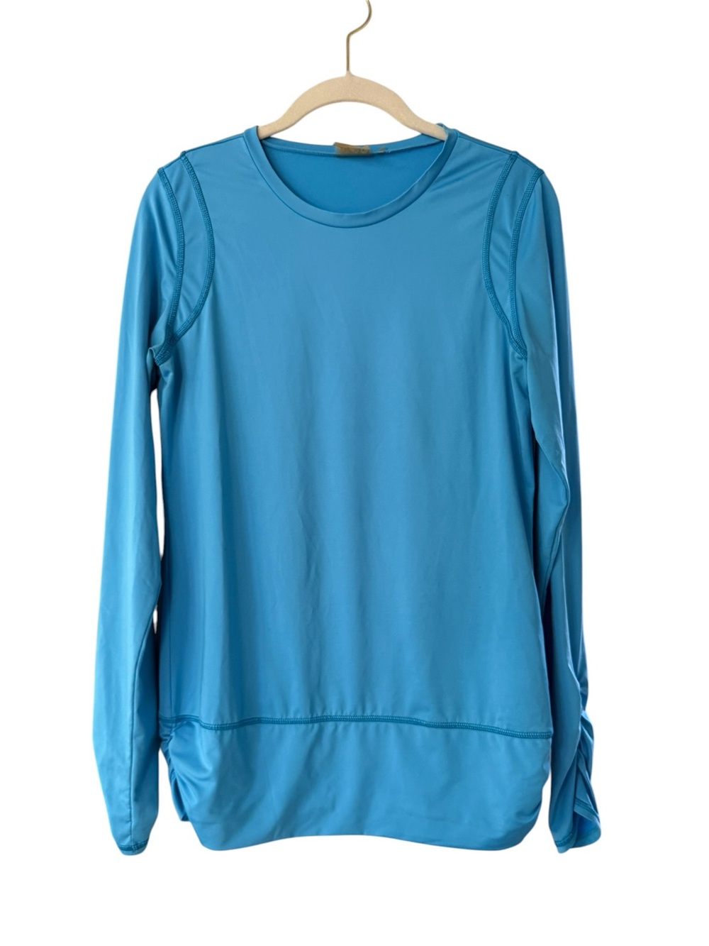 Athleta Cinch It Up Athletic Activewear Long Sleeve Solid Blue Women’s Size L